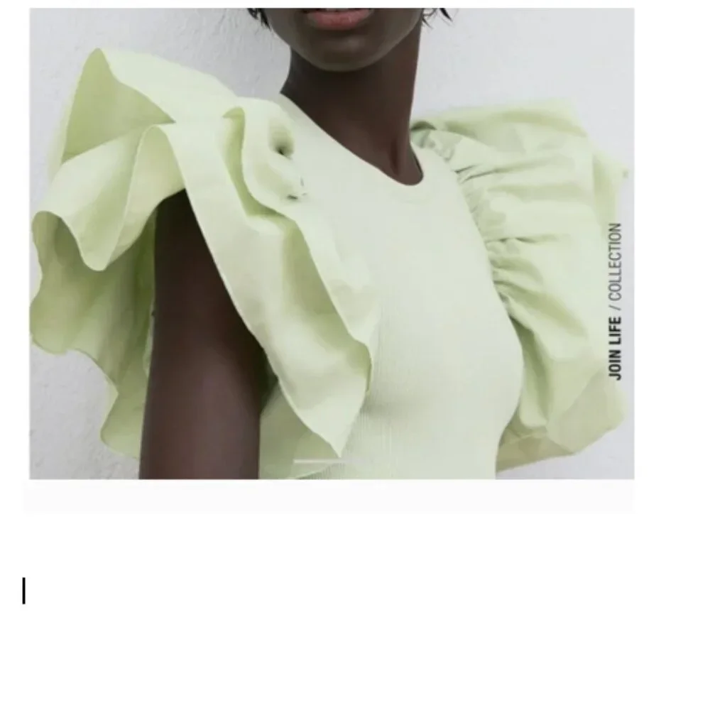 🍃✨‎ Zara Ribbed Ruffle Bodysuit (NEW WITH TAG) ✨🍃